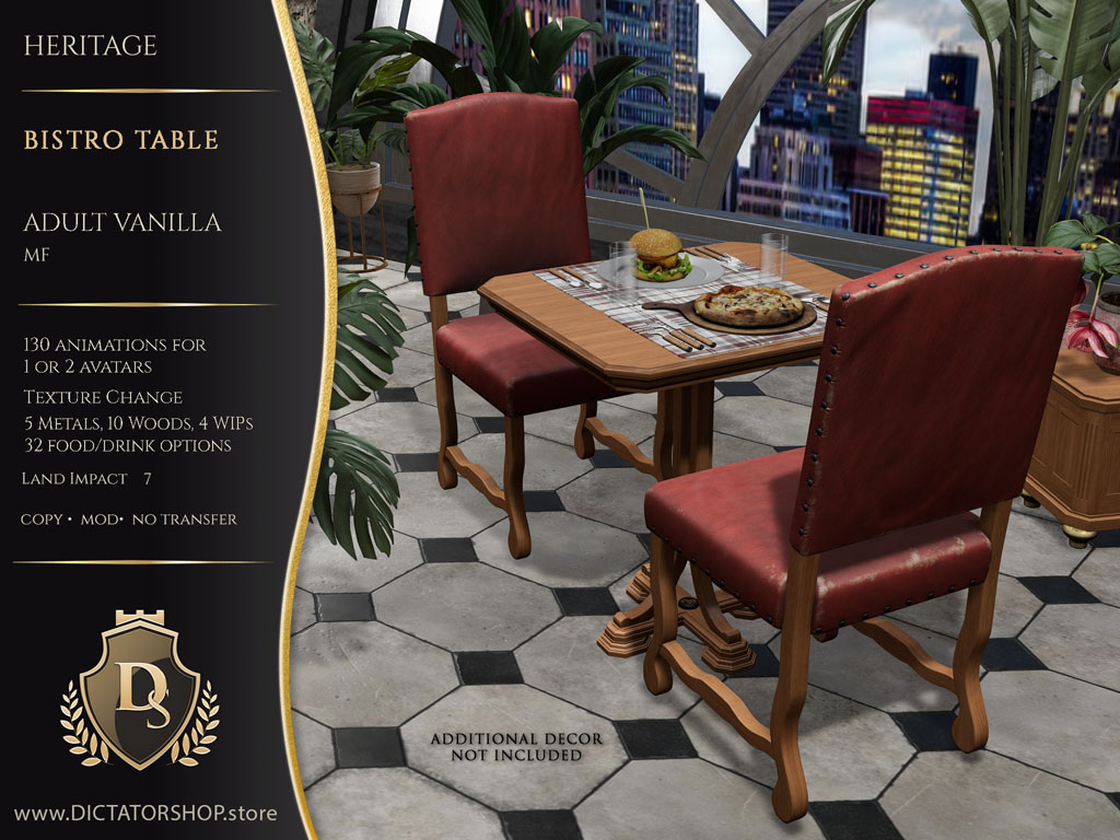 Heritage - Salon Bistro Table