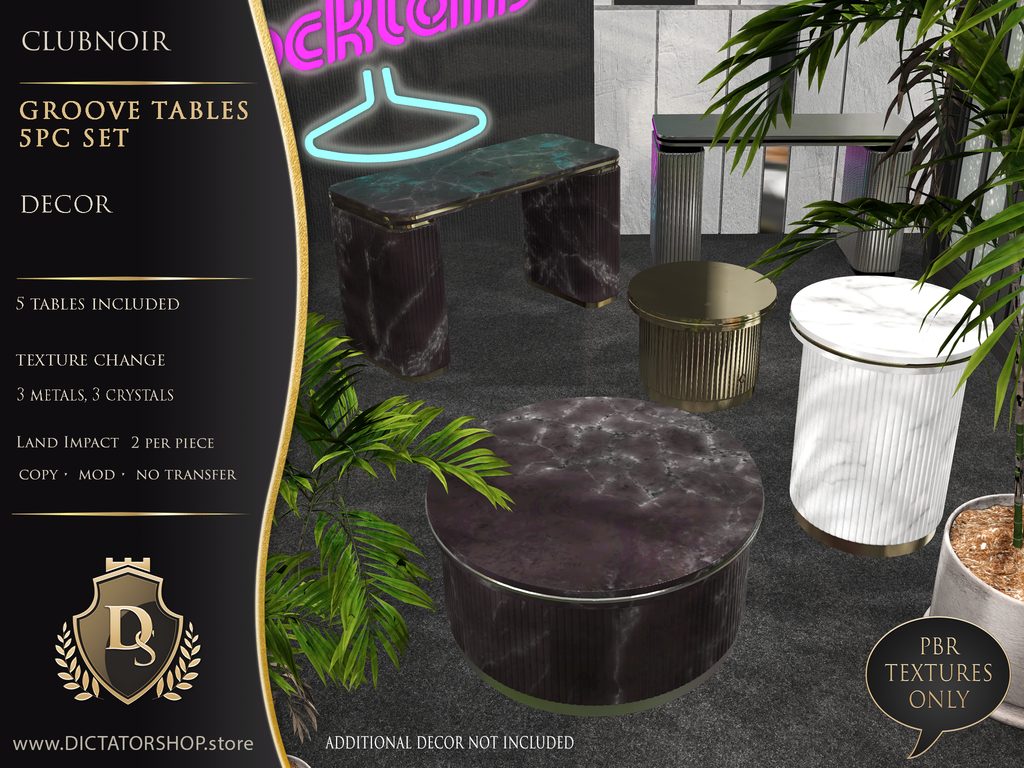 ClubNoir - Groove Tables 5pc Set