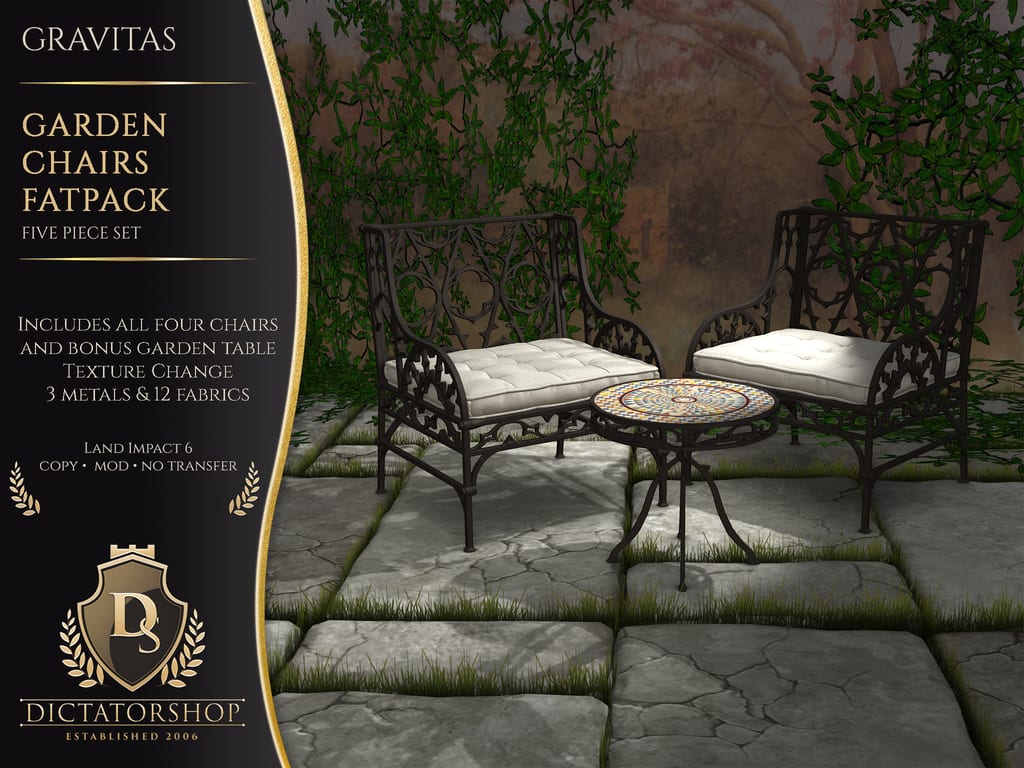 Gravitas - Garden Chairs 5 Piece Fatpack