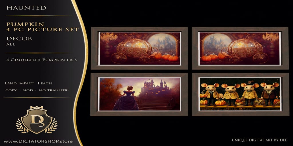 Haunted - Pumpkin 4 Pc Picture Set
