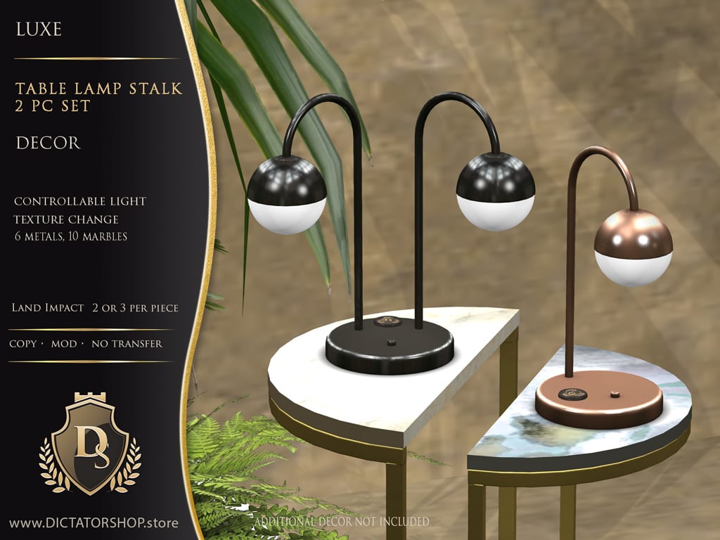 Luxe - Table Lamp Stalk 2pc Set
