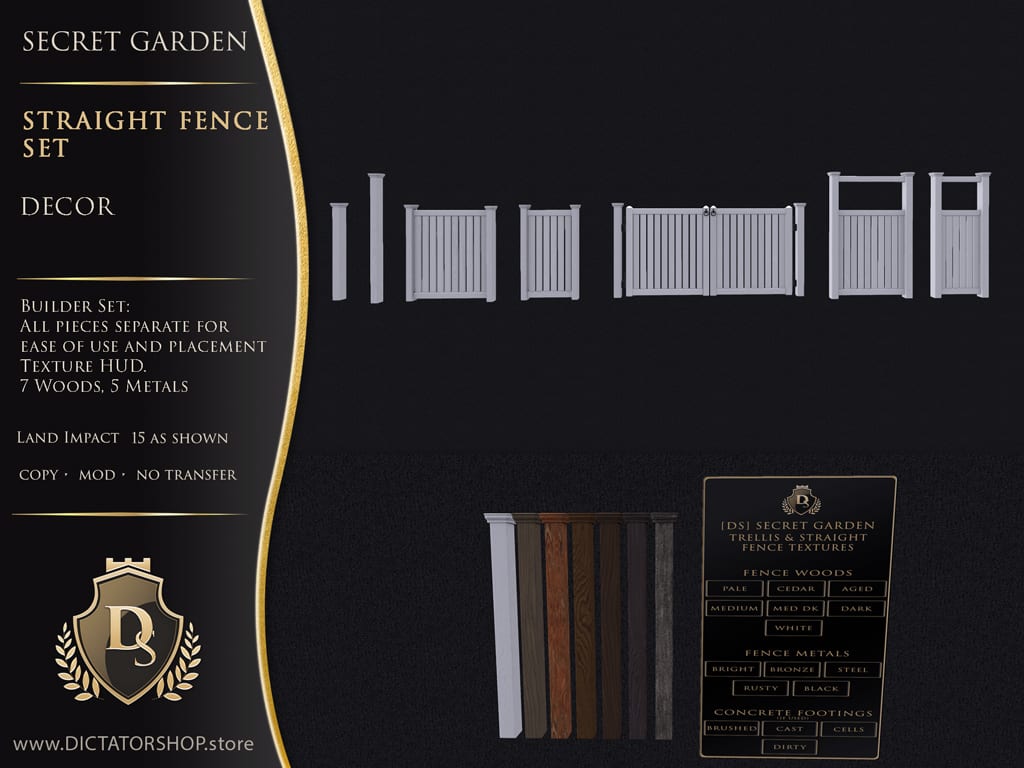 Secret Garden - Straight Fence Set