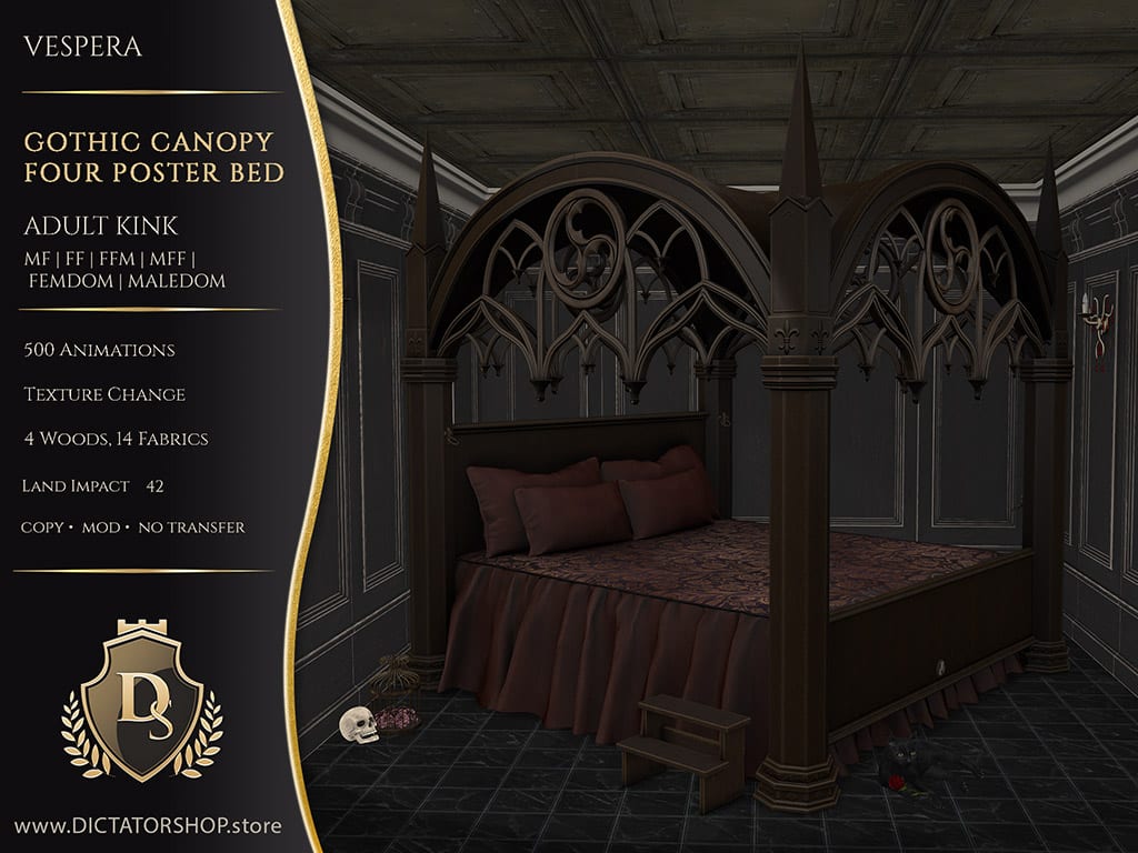 Vespera - Gothic Canopy Four Poster Bed